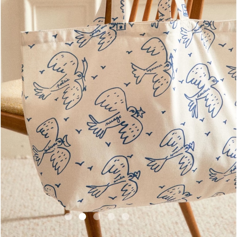 Brand new Sezane Peace Dove tote bag - Picture 2 of 6